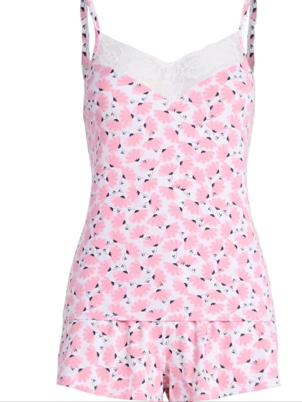 Joyspun Women’s Dreamy Soft Collection Lace Trim Knit Cami and Shorts Set,